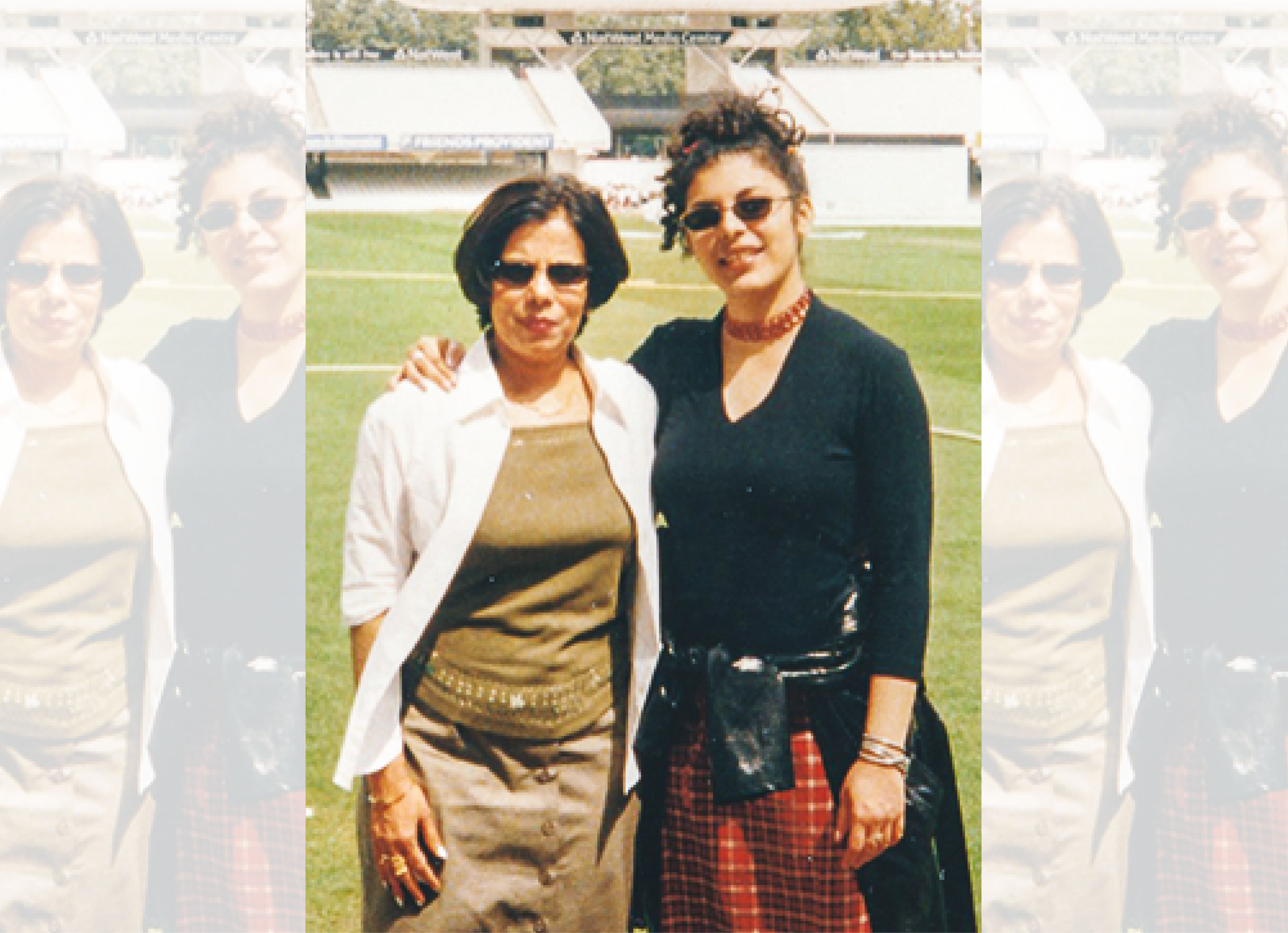 With her mom Minnie (left) at Lord’s Cricket Ground in 2003 With her mom Minnie (left) at Lord’s Cricket Ground in 2003