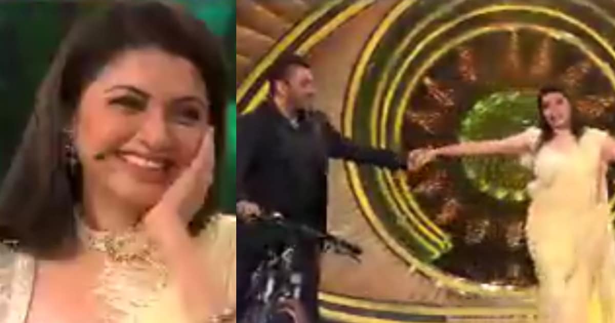 Salman Khan and Bhagyashree on Bigg Boss 15. Salman Khan and Bhagyashree on Bigg Boss 15.