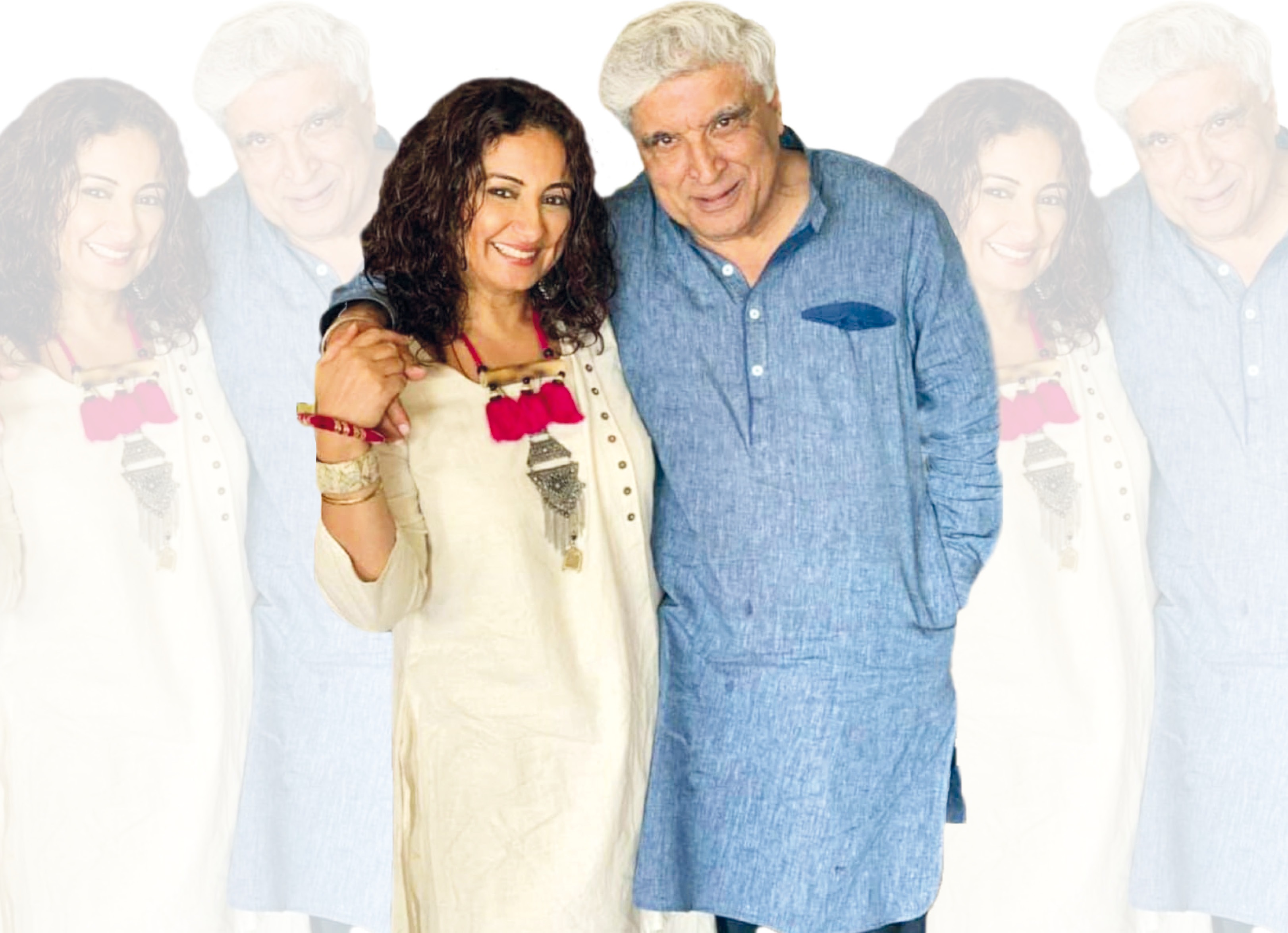 Divya with Javed Akhtar