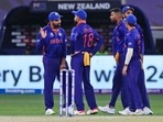 India's Rohit Sharma talks to captain Virat Kohli after the fall of Zealand's Martin Guptill wicket during the Cricket Twenty20 World Cup match between New Zealand and India in Dubai, UAE, Sunday, Oct. 31, 2021(AP) India's Rohit Sharma talks to captain Virat Kohli after the fall of Zealand's Martin Guptill wicket during the Cricket Twenty20 World Cup match between New Zealand and India in Dubai, UAE, Sunday, Oct. 31, 2021(AP)