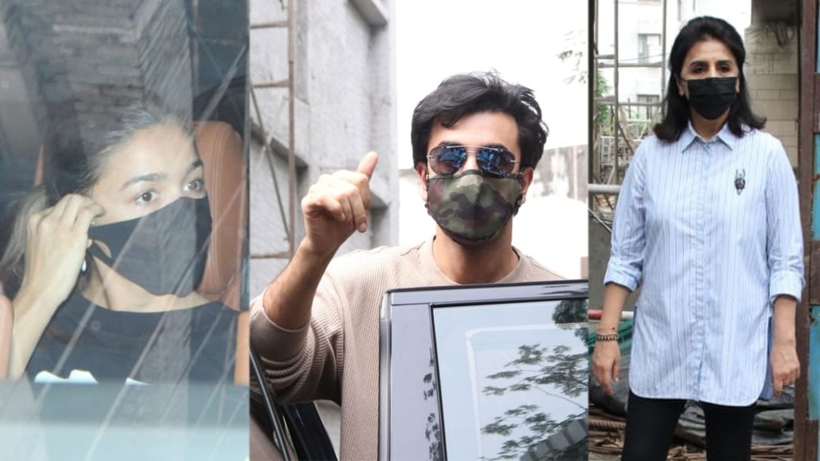 Ranbir Kapoor, Alia Bhatt and Neetu Kapoor visit construction site of ...