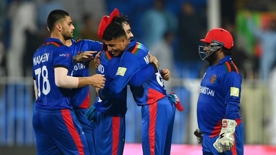 Mujeeb Ur Rahman and Rashid Khan of Afghanistan embrace each other during the ICC Men's T20 World Cup match between Afghanistan and Scotland (ANI) Mujeeb Ur Rahman and Rashid Khan of Afghanistan embrace each other during the ICC Men's T20 World Cup match between Afghanistan and Scotland (ANI)