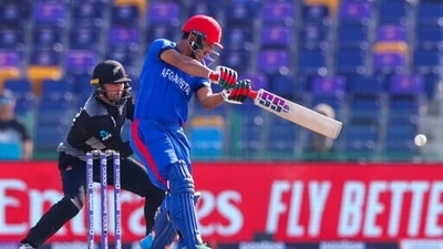 Afghanistan's Najibullah Zadran bats during the Cricket Twenty20 World Cup match between New Zealand and Afghanistan in Abu Dhabi, UAE, Sunday, Nov. 7, 2021. (AP Photo/Kamran Jebreili) (AP) Afghanistan's Najibullah Zadran bats during the Cricket Twenty20 World Cup match between New Zealand and Afghanistan in Abu Dhabi, UAE, Sunday, Nov. 7, 2021. (AP Photo/Kamran Jebreili) (AP)
