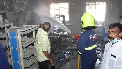 The blaze broke out at 11 am on Saturday in the ground floor of the civil hospital in Ahmednagar, Maharashtra. (HT file photo) The blaze broke out at 11 am on Saturday in the ground floor of the civil hospital in Ahmednagar, Maharashtra. (HT file photo)