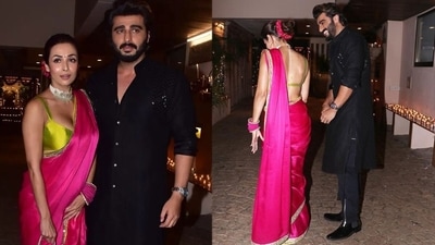 Malaika Arora and Arjun Kapoor at Anil Kapoor's Diwali bash. Malaika Arora and Arjun Kapoor at Anil Kapoor's Diwali bash. 