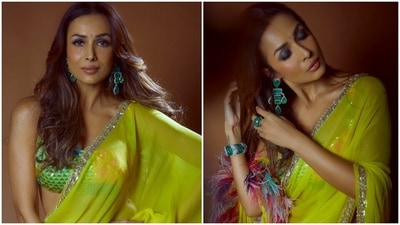 Malaika Arora is a literal firework in Manish Malhotra saree and backless blouse Malaika Arora is a literal firework in Manish Malhotra saree and backless blouse