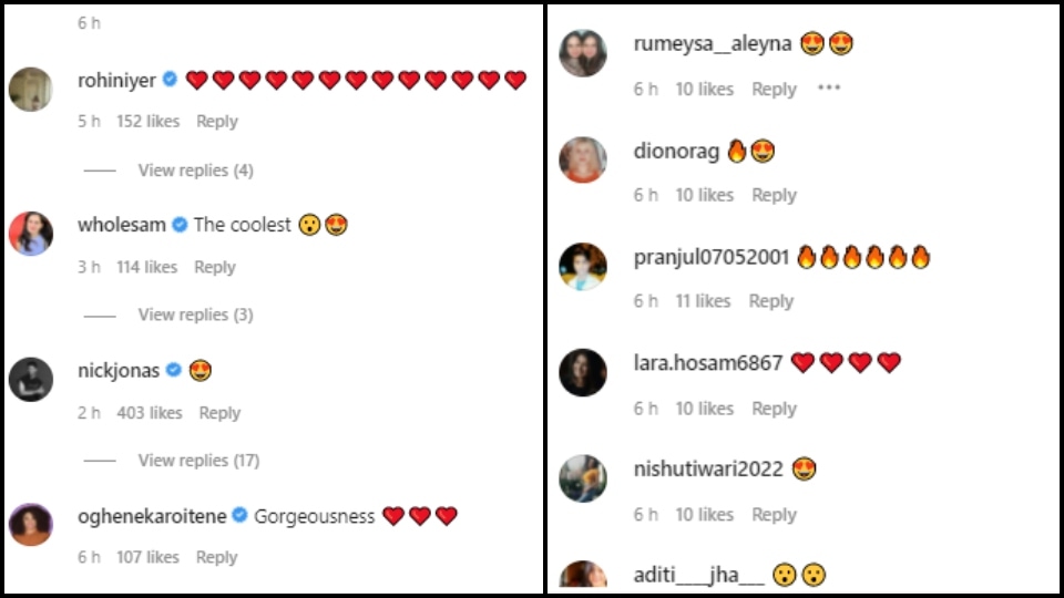 Comments on Priyanka Chopra's post. Comments on Priyanka Chopra's post. 
