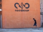 A logo adorns a wall on a branch of the Israeli NSO Group company, near the southern Israeli town of Sapir, (AP Photo/Sebastian Scheiner) A logo adorns a wall on a branch of the Israeli NSO Group company, near the southern Israeli town of Sapir, (AP Photo/Sebastian Scheiner)