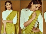 Indian actor Genelia D'Souza, who is married to Riteish Deshmukh, has earned the title of a fashionista in the past couple of months. She has been sharing back-to-back pictures of herself wearing breathtaking ensembles, and each look of hers has been a vision to behold. Be it wearing an ethnic attire or a sizzling contemporary number, Genelia has proved she can do both and more. Her latest photoshoot is evidence enough.(Instagram/@who_wore_what_when)