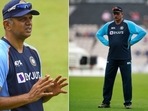 Photos of Rahul Dravid (L) and Ravi Shastri (R)