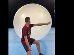 The image shows a man aiming at the balloons.(Instagram/@howridiculous) The image shows a man aiming at the balloons.(Instagram/@howridiculous)