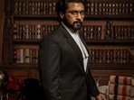Suriya on the poster for Jai Bhim. Suriya on the poster for Jai Bhim.