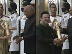 Kangana Ranaut and Adnan Sami are presented with Padma Shri awards by President Ram Nath Kovind. Kangana Ranaut and Adnan Sami are presented with Padma Shri awards by President Ram Nath Kovind.