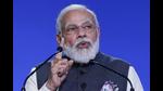 Prime Minister Narendra Modi speaks at the COP26 UN Climate Summit, November 2, 2021, Scotland (AP) Prime Minister Narendra Modi speaks at the COP26 UN Climate Summit, November 2, 2021, Scotland (AP)