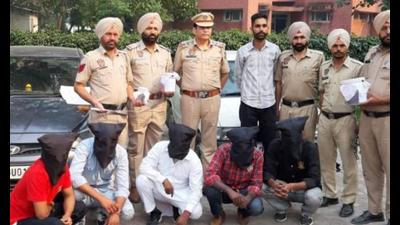 The illegal weapons are MP made and two of the five held already face several other cases of heinous crime, Sangrur SSP Swapan Sharma said on Monday. (HT Photo)