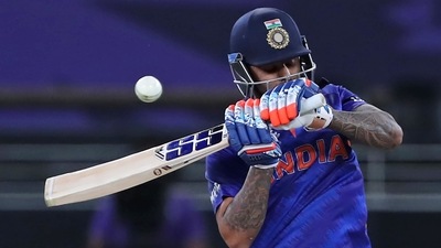 India's Suryakumar Yadav bats during the Cricket Twenty20 World Cup match between India and Namibia in Dubai, UAE, Monday, Nov. 8, 2021. (AP Photo/Aijaz Rahi) (AP) India's Suryakumar Yadav bats during the Cricket Twenty20 World Cup match between India and Namibia in Dubai, UAE, Monday, Nov. 8, 2021. (AP Photo/Aijaz Rahi) (AP)