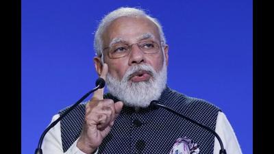 Prime Minister Narendra Modi speaks at the COP26 UN Climate Summit, November 2, 2021, Scotland (AP) Prime Minister Narendra Modi speaks at the COP26 UN Climate Summit, November 2, 2021, Scotland (AP)