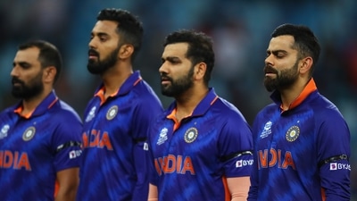 Team India players ahead of the game against Namibia. (Twitter/BCCI) Team India players ahead of the game against Namibia. (Twitter/BCCI)