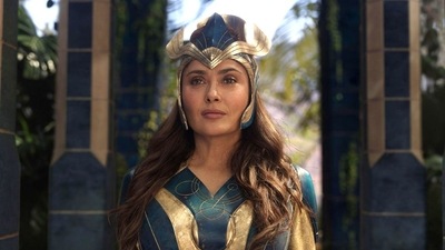 Salma Hayek plays Ajak in the Marvel movie. Salma Hayek plays Ajak in the Marvel movie.