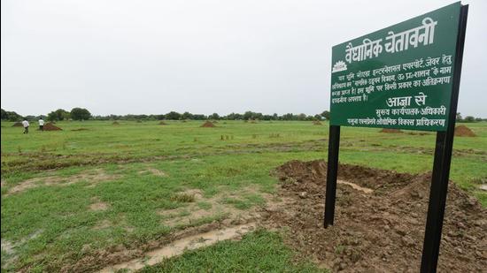 Top officials visited the airport site on Monday to finalise it for the event. (Virendra Singh Gosain/HT)