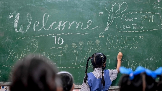 The DDMA has directed that schools would have to ensure that there is not more than 50 per cent attendance in a class at one point of time and no student is forced to attend physical classes.(AFP File) The DDMA has directed that schools would have to ensure that there is not more than 50 per cent attendance in a class at one point of time and no student is forced to attend physical classes.(AFP File)
