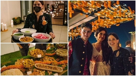 Indian cuisine served by chef Sami Udell at Priyanka Chopra and Nick Jonas's Diwali party.(Instagram)