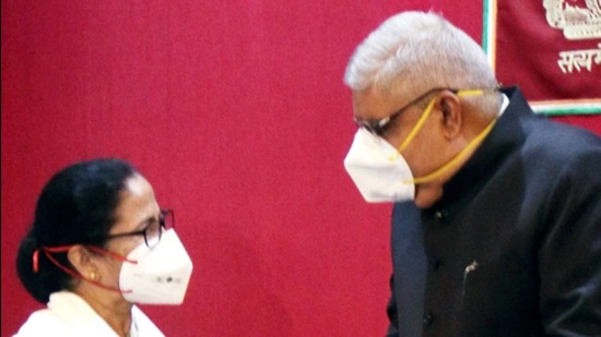 File photo: West Bengal chief minister Mamata Banerjee and Governor Jagdeep Dhankar. (ANI) File photo: West Bengal chief minister Mamata Banerjee and Governor Jagdeep Dhankar. (ANI)
