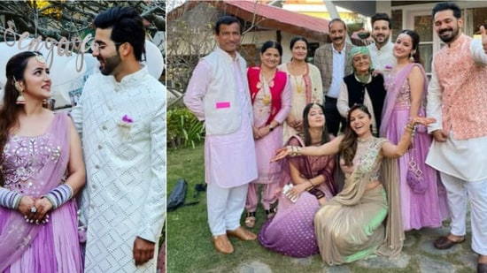 Rubina Dilaik's sister, Jyotika Dilaik gets engaged to her longtime boyfriend Rajat Sharma.(Instagram)