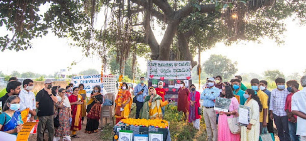 Protest to save the banyans of Chevella (Life Beyond Numbers) Protest to save the banyans of Chevella (Life Beyond Numbers)