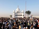 Indian pilgrims at the Gurdwara Darbar Sahib after the inauguration of the Kartarpur Corridor.