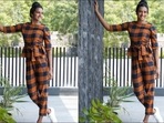 PV Sindhu continues to slay co-ord trend in  <span class='webrupee'>₹</span>7.5k checked peplum top, trousers