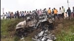 Four farmers were allegedly mowed down by a speeding vehicle during a protest in Lakhimpur Kheri on October 3. A journalist, a driver and two BJP workers were also killed in the subsequent violence. (HT file photo) Four farmers were allegedly mowed down by a speeding vehicle during a protest in Lakhimpur Kheri on October 3. A journalist, a driver and two BJP workers were also killed in the subsequent violence. (HT file photo)