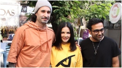 Sunny Leone and Daniel Weber show how to look stylish yet comfy in streetwear. (HT Photo/Varinder Chawla) Sunny Leone and Daniel Weber show how to look stylish yet comfy in streetwear. (HT Photo/Varinder Chawla)