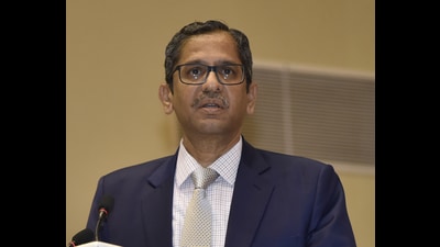 CJI Ramana says the decision to join the legal aid movement will pave the path for a great career (Sonu Mehta/HT PHOTO) CJI Ramana says the decision to join the legal aid movement will pave the path for a great career (Sonu Mehta/HT PHOTO)