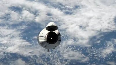 A SpaceX capsule carrying four astronauts left the International Space Station bound for Earth on Monday after spending six busy months aboard the orbital outpost. (AFP) A SpaceX capsule carrying four astronauts left the International Space Station bound for Earth on Monday after spending six busy months aboard the orbital outpost. (AFP)