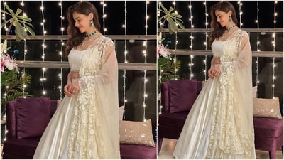 Aamna rounded off the ethnic look by draping an embroidered zari dupatta on her shoulder. It came replete with floral threadwork and sequinned patterns. Additionally, the scalloped borders added a touch of elegance to her entire look. (Instagram/@aamnasharifofficial)