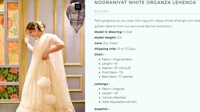 If you wish to buy this look, we found the price details for you. Called the Nooraniyat White Organza Lehenga, it is available on Idaho Clothing's website for <span class='webrupee'>₹</span>10,000. If you wish to buy this look, we found the price details for you. Called the Nooraniyat White Organza Lehenga, it is available on Idaho Clothing's website for <span class='webrupee'>₹</span>10,000.