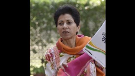Haryana Congress chief Kumari Selja has served a show-cause notice to party’s former Darba Kalan MLA Bharat Singh Beniwal asking him to explain his alleged misconduct. (HT File)