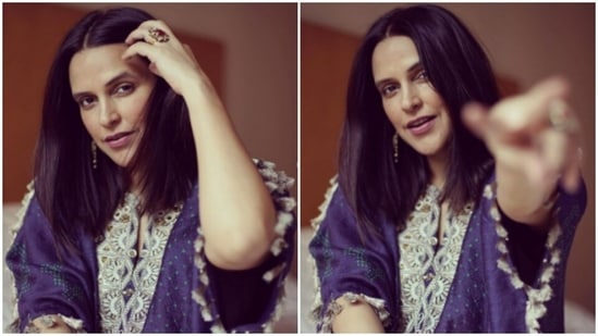 Neha Dhupia’s sense of sartorial fashion always had our heart. The actor, on Monday, painted Instagram in shades of blue with a set of pictures of herself in a stunning attire. For the Monday, Neha had a different kind of blue – she chose to wear it.(Instagram/@nehadhupia)
