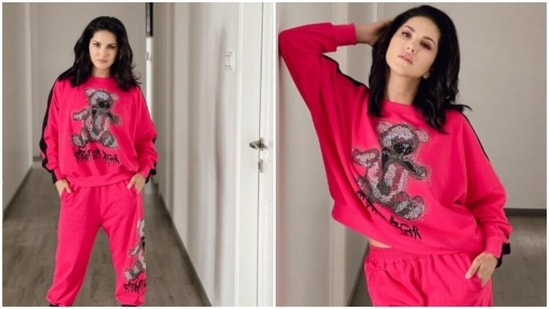 Sunny Leone is a real fashionista. The actor is gearing up for winter and has a “cute set” in her collection to combat the cold in style. On Monday, the actor drove our blues away with a set of pictures from one of her recent fashion photoshoots, where she decked up as a real cutie in a pink co-ord set.(Instagram/@sunnyleone)