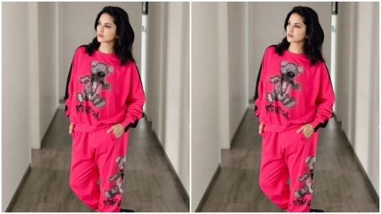 Sunny played muse to the designer house Mash by Malvika Shroff. The designer house is known for their offbeat collections and quirky prints.(Instagram/@sunnyleone)