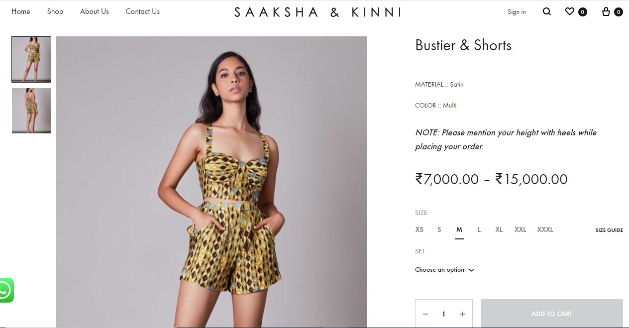 Alaya F's bustier and shorts from Saaksha &amp; Kinni(saakshakinni.com)