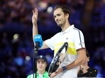 Australian Open: Russia’s Daniil Medvedev speaks to the crowd holding the runners up trophy after losing his final match against Serbia's Novak Djokovic&nbsp;