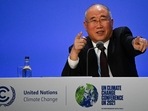 China's special climate envoy, Xie Zhenhua at a joint China and US statement on a declaration enhancing climate action in the 2020's during the COP26 climate change conference in Glasgow on November 10, 2021(Photo by Jeff J Mitchell / various sources / AFP) China's special climate envoy, Xie Zhenhua at a joint China and US statement on a declaration enhancing climate action in the 2020's during the COP26 climate change conference in Glasgow on November 10, 2021(Photo by Jeff J Mitchell / various sources / AFP)