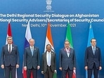 NSA Ajit Doval with National Security Advisers/Secretaries of Security Councils of Iran, Kazakhstan, Kyrgyzstan, Russia, Tajikistan, Turkmenistan, Uzbekistan during The Delhi Regional Security Dialogue on Afghanistan on Wednesday. NSA Ajit Doval with National Security Advisers/Secretaries of Security Councils of Iran, Kazakhstan, Kyrgyzstan, Russia, Tajikistan, Turkmenistan, Uzbekistan during The Delhi Regional Security Dialogue on Afghanistan on Wednesday. 