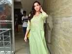 Actor and dancer Nora Fatehi spotted in Andheri.(Varinder Chawla)