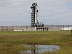 A SpaceX Falcon 9 rocket stands on the launch pad as it is prepared for launch to the International Space Station at the Kennedy Space Center in Cape Canaveral, Florida, U.S. November 9, 2021.&nbsp;&nbsp;(REUTERS/Thom Baur)