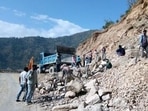 Widening of the Char Dham Road in progress.
