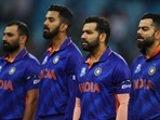 Team India players ahead of the T20 World Cup game against Namibia.(Twitter/BCCI) Team India players ahead of the T20 World Cup game against Namibia.(Twitter/BCCI)