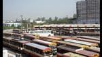 A view of the Maharajpur Bus Stand in Ghaziabad, India on Thursday, October 21, 2021. UP State Road Transport Corporation placed a demand for 200 new CNG buses as part of the traffic management plan for Kaushambi. (HT Photo) A view of the Maharajpur Bus Stand in Ghaziabad, India on Thursday, October 21, 2021. UP State Road Transport Corporation placed a demand for 200 new CNG buses as part of the traffic management plan for Kaushambi. (HT Photo)